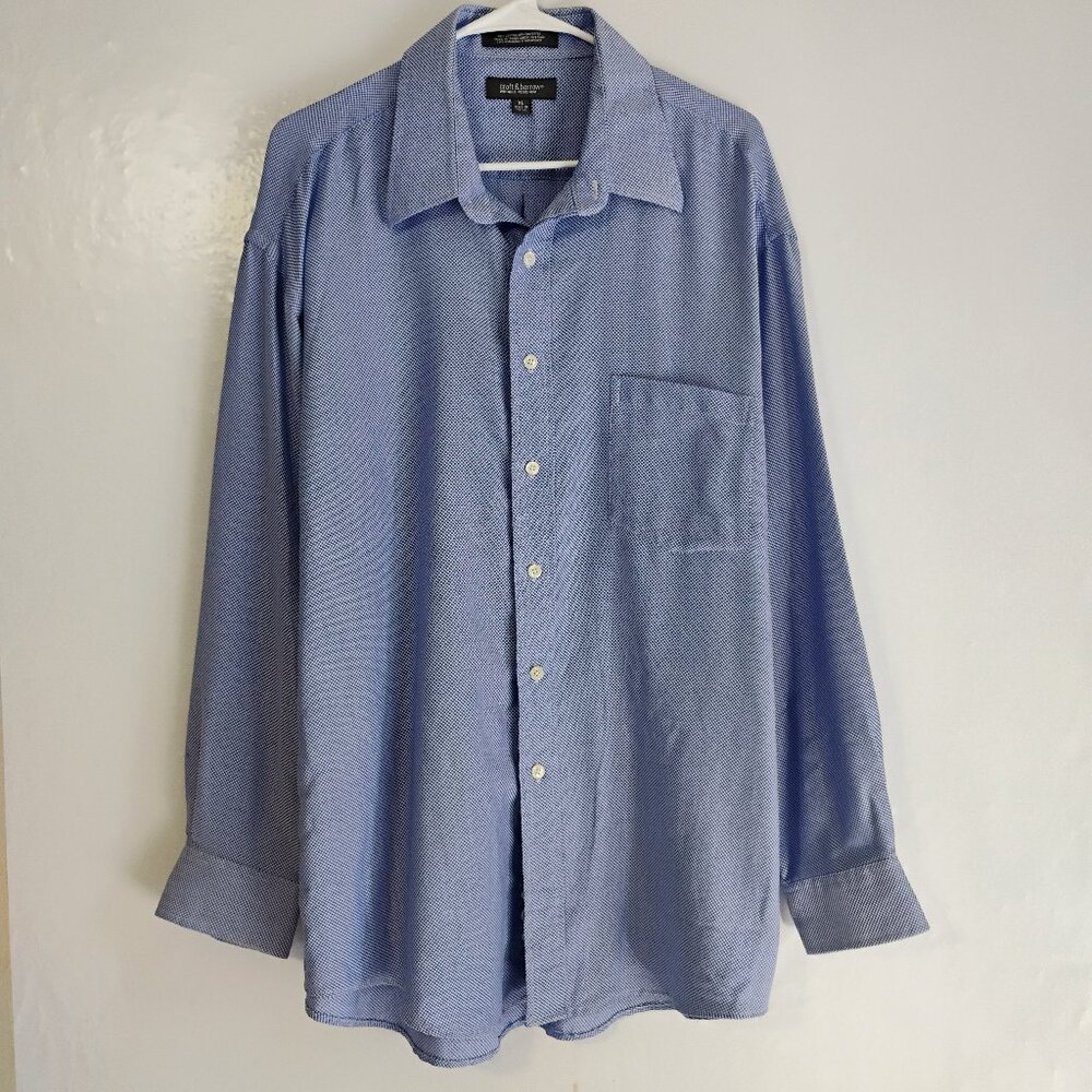 Croft & Barrow Blue Wrinkle Resistant Dress Shirt XL 17.5 34/35